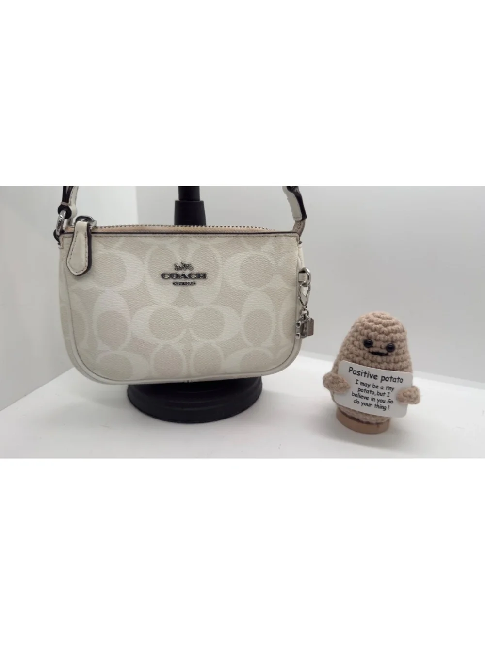 Coach Nolita 15 Mini Bag In Signature White With Charm